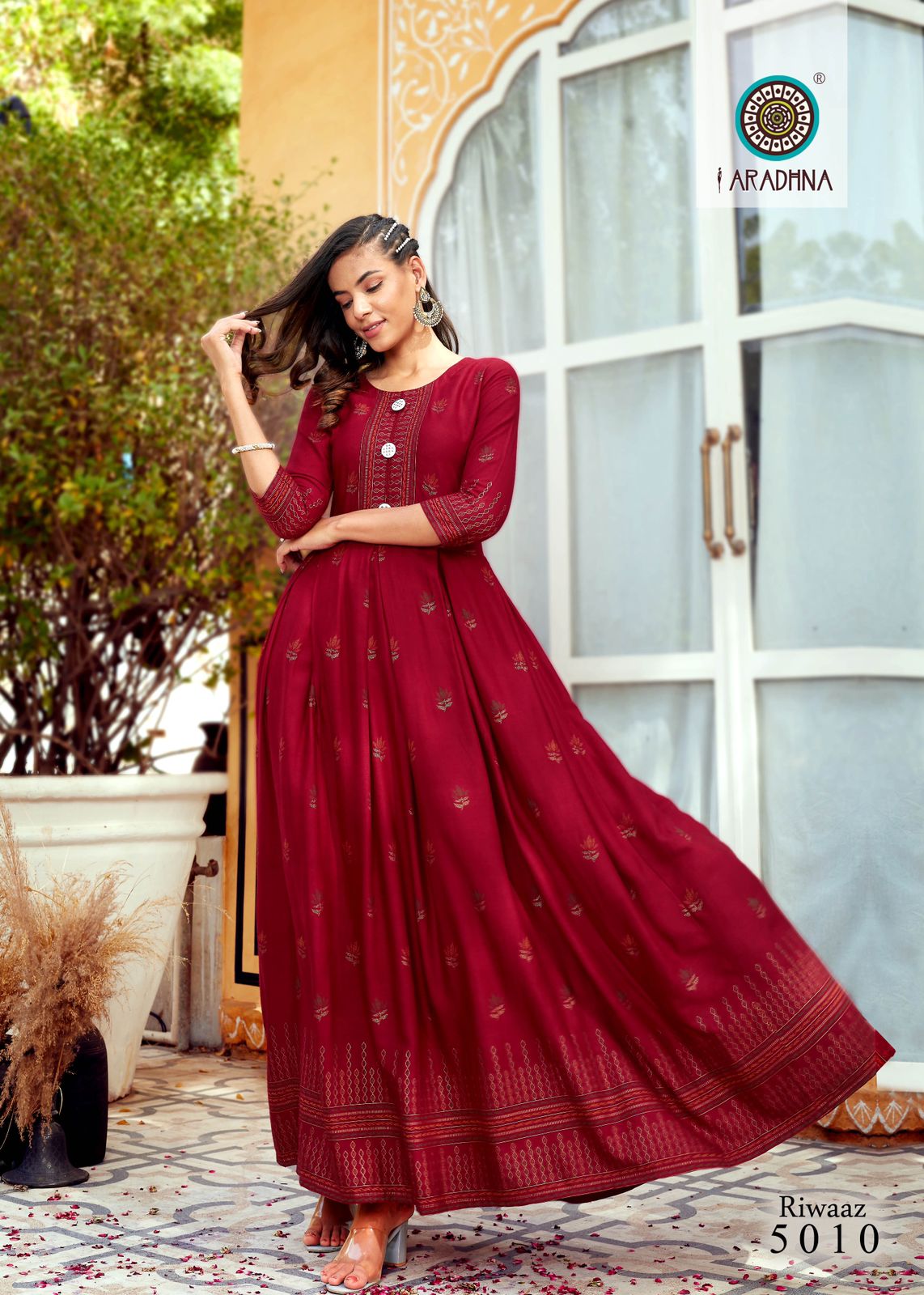 Aradhna Riwaaz 5 Printed Long Anarkali Kurti Catalog